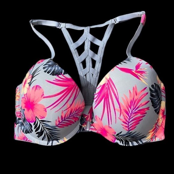 Victoria’s Secret Pink Wear Everywhere Push Up Racerback padded multicolor 32DD - Picture 1 of 3